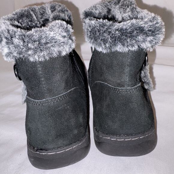 Khombu Iris Winter Snow Boots Womens Size 10 Black Faux Fur Trim Side Zip EUC - Picture 4 of 10